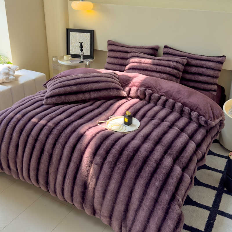 Tafu velvet rabbit fur three piece set/four piece set