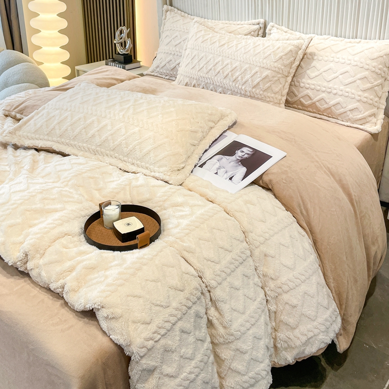 Tafu velvet rabbit fur three piece set/four piece set